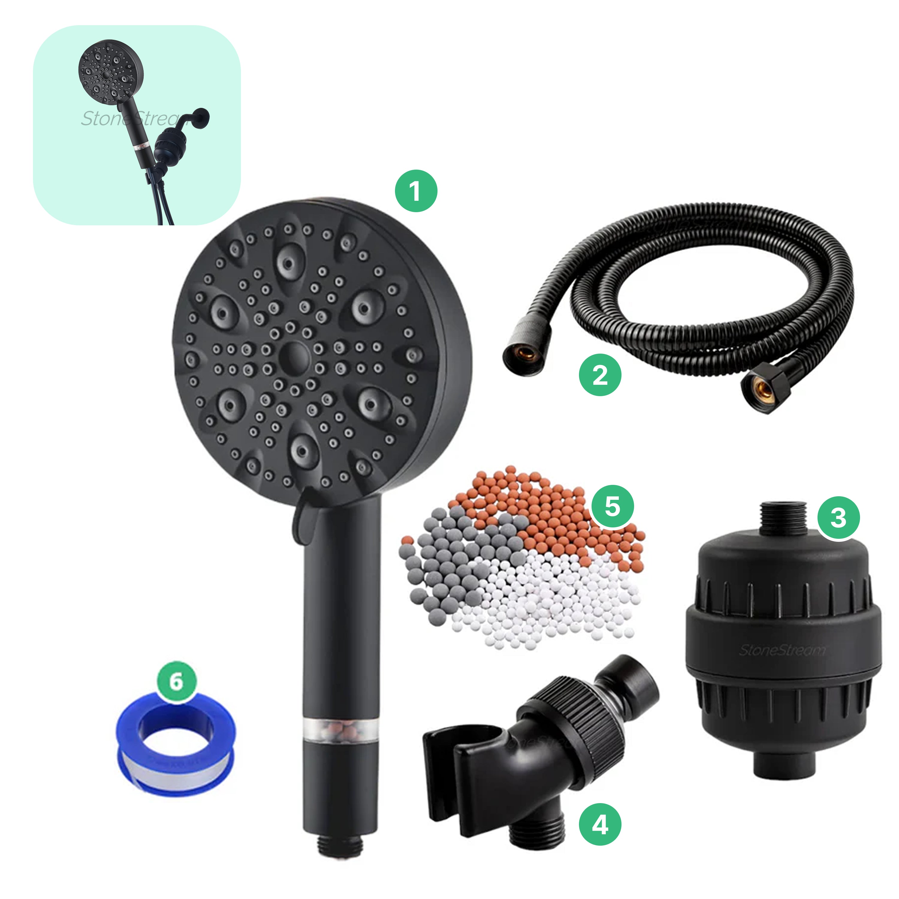 9-Mode Luxury Hard Water Filtration Shower Head Kit
